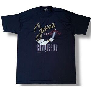 Vintage 90s Jesus the Death Conqueror Shirt Fruit of the Loom Single Stitch XL